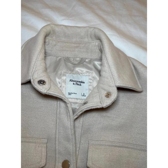 Abercrombie Shirt Jacket Button Down Small Cream - Picture 3 of 4